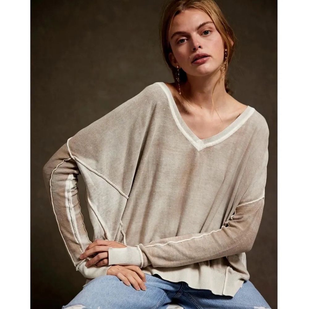 NEW! Free People We The Free Gibson V-Neck Pullover NWT